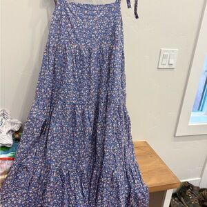 Madewell Blue Floral Maxi Skirt